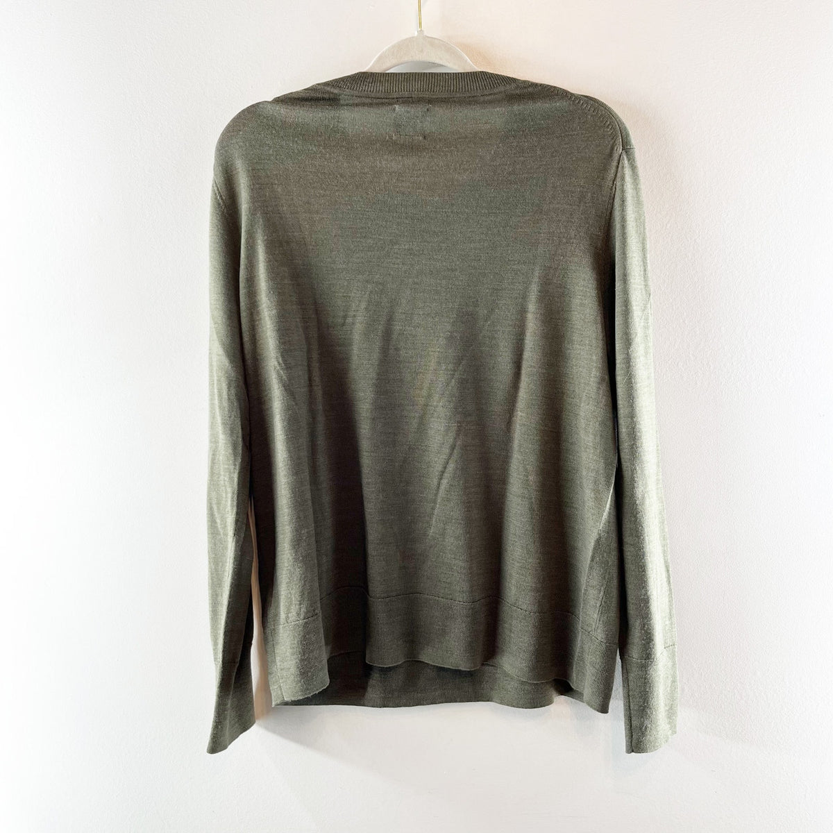 GAP 100% Merino Wool Long Sleeve Crew Neck Pullover Sweater Army Green XXL
