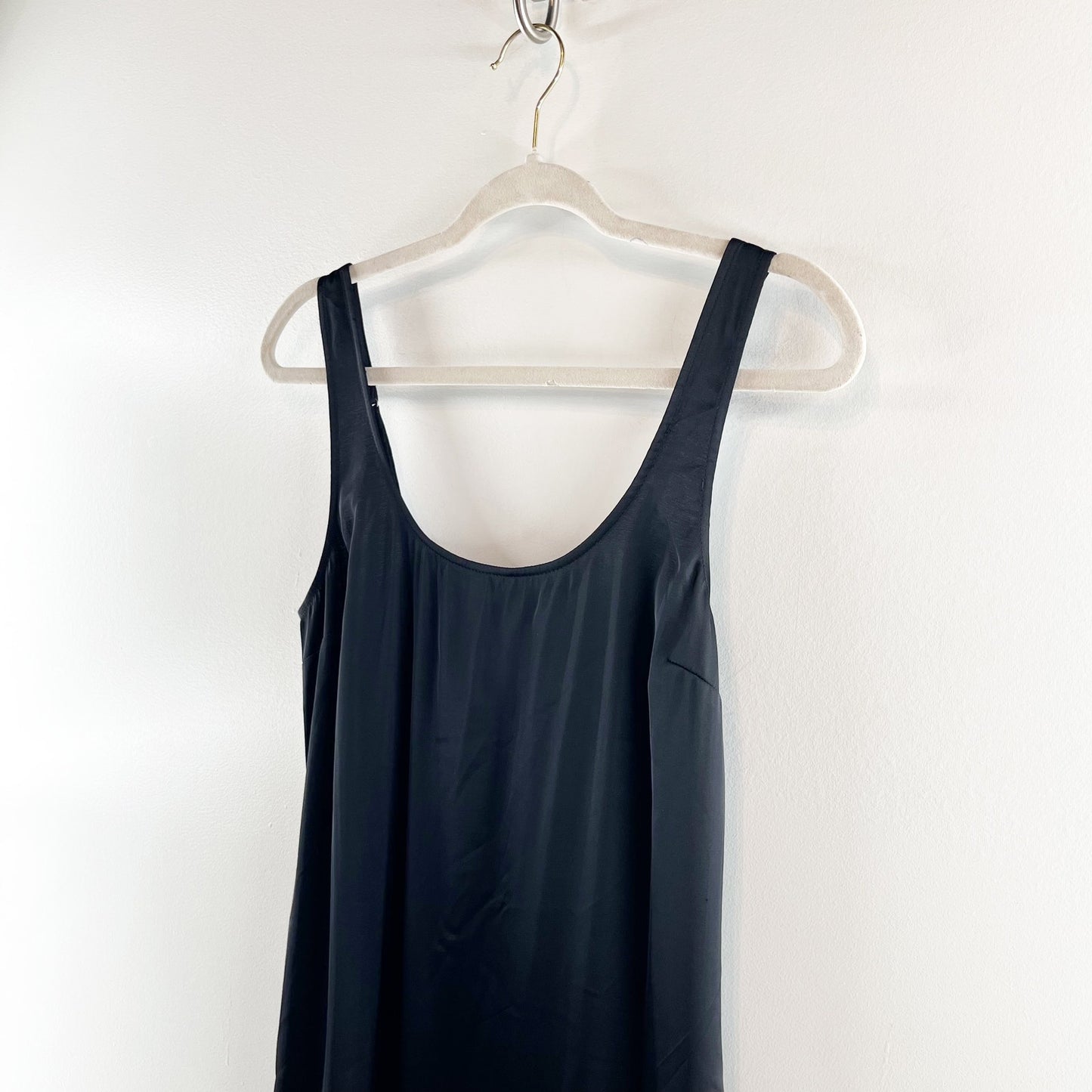 Abercrombie & Fitch Satin Slip Midi Dress Black XS