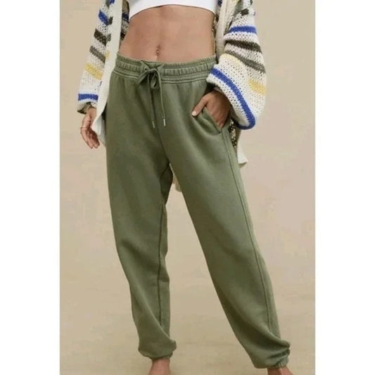 Aerie Jogger Pull On Sweatpants Green Medium