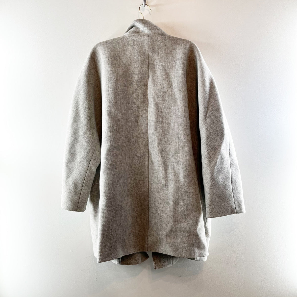 J. Crew Italian Stadium Cloth Wool Blend Long Sleeve Cocoon Overcoat Gray 24