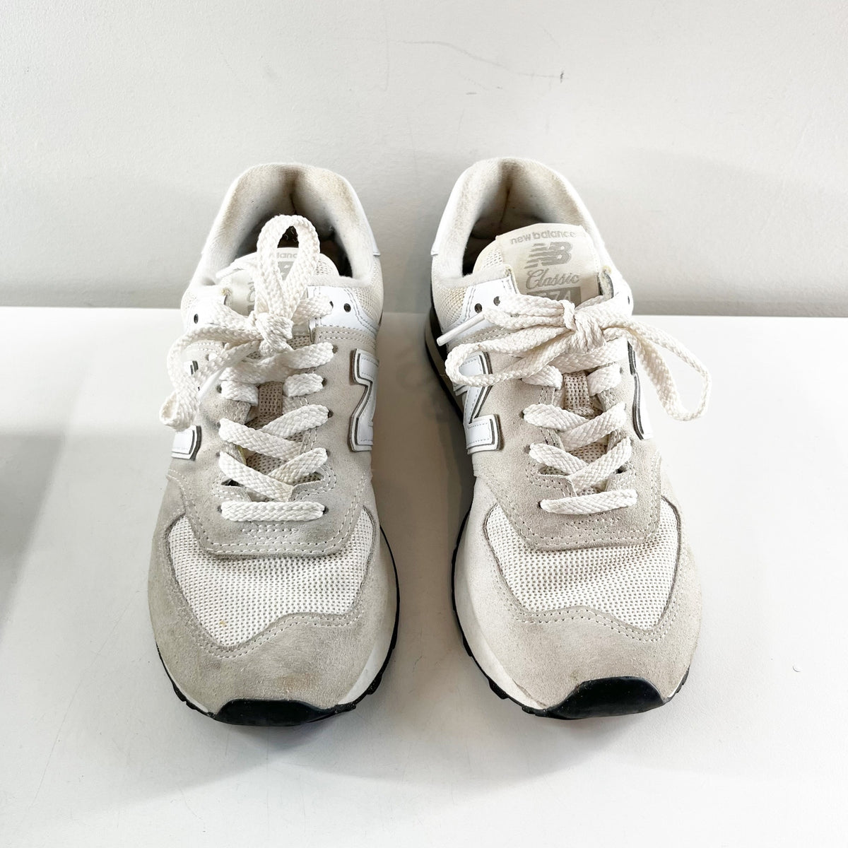 New Balance 574 Classic Sneakers Gray Cream White 6