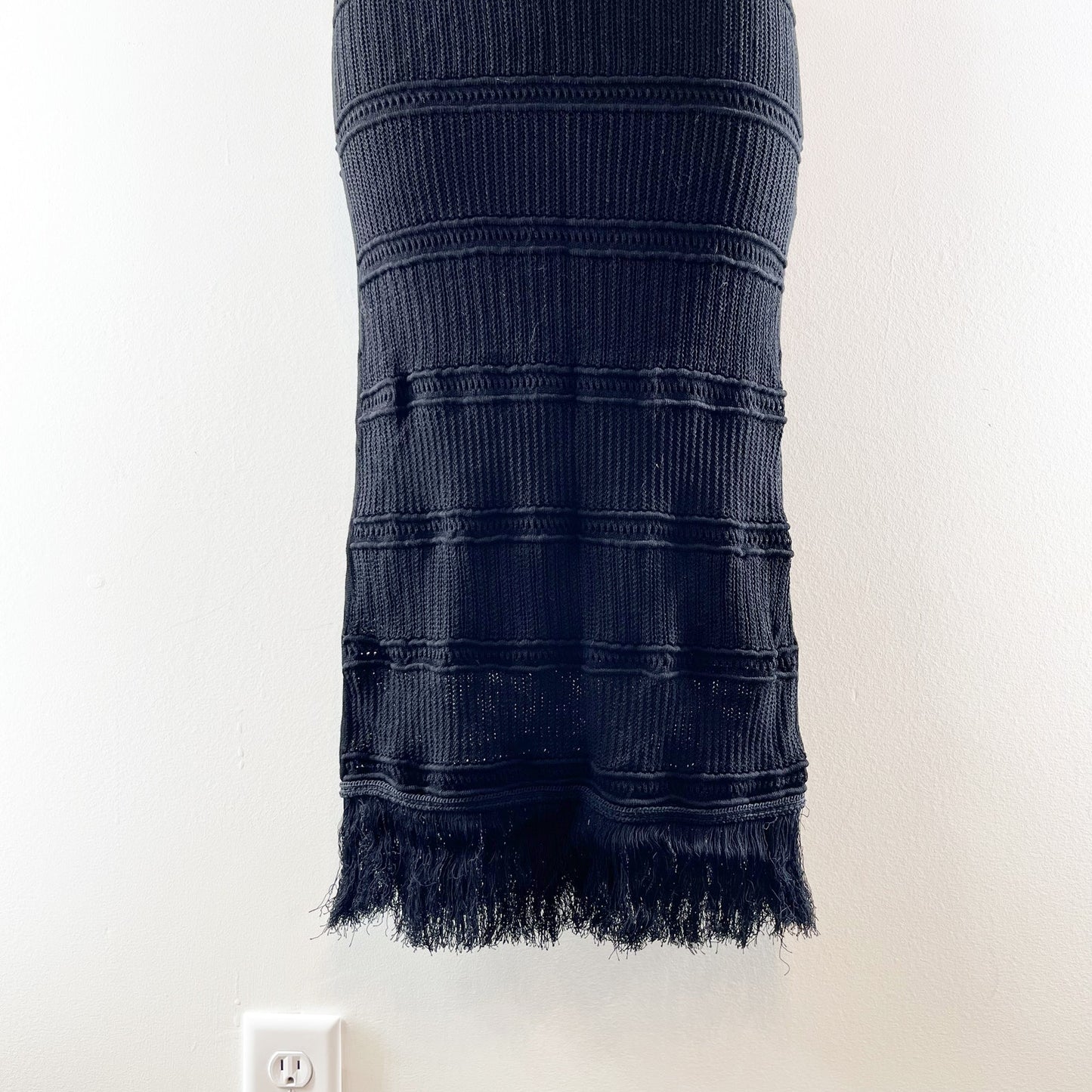 Z Supply Fiona Tank Top & Finley Fringe Crochet Midi Skirt Set Black XS
