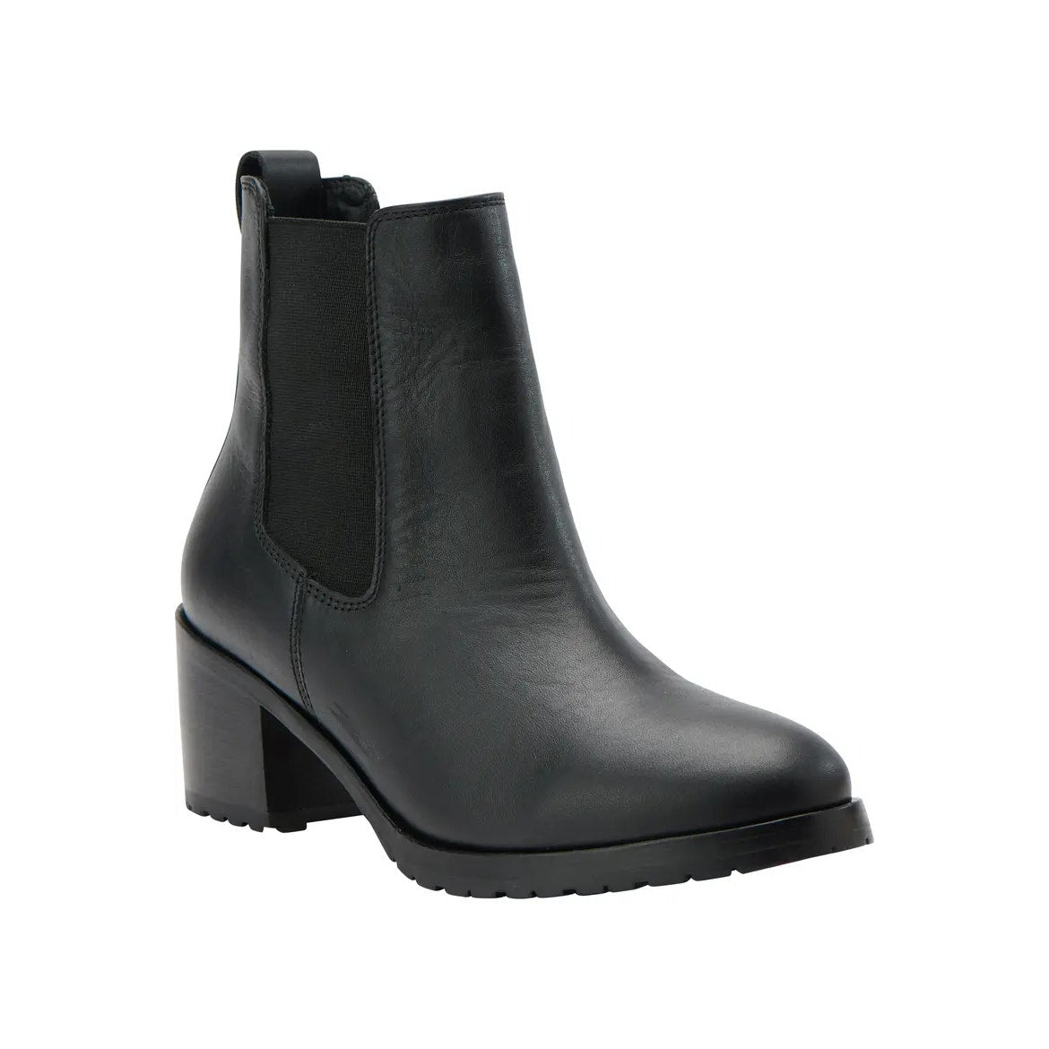Nisolo Ana Go-To Leather Block Heeled Ankle Chelsea Boots Black 8.5