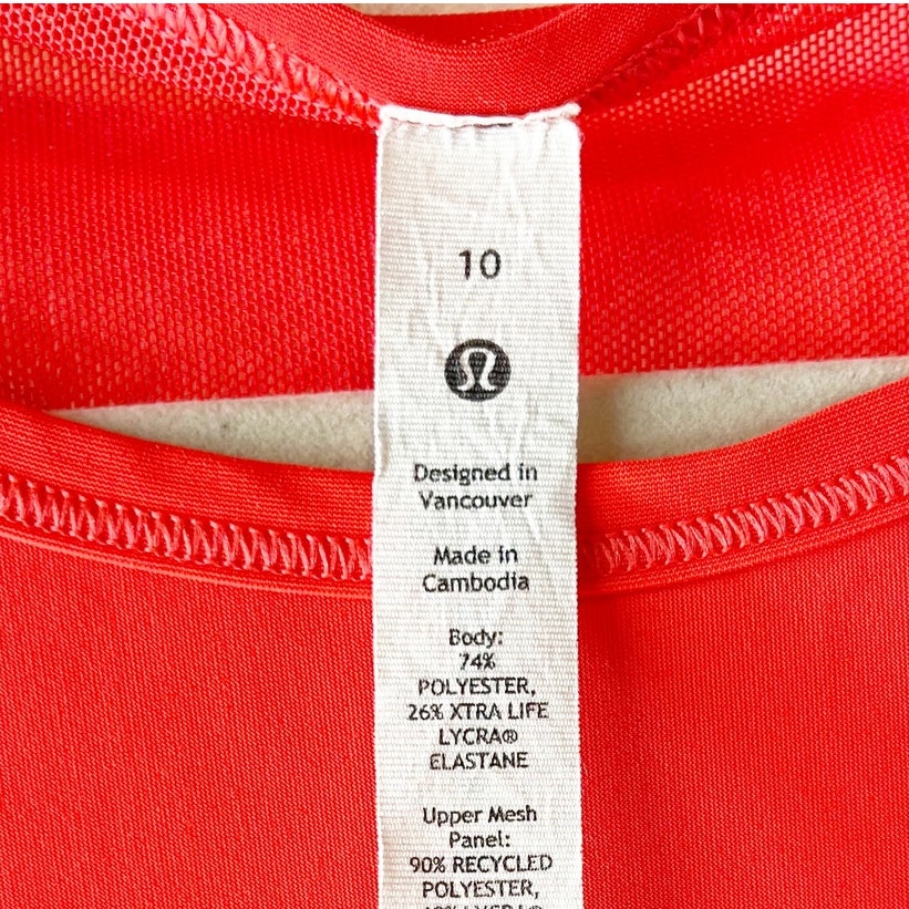 Lululemon Sculpt Tank Top Open Back Cutout Flare Red Orange 10