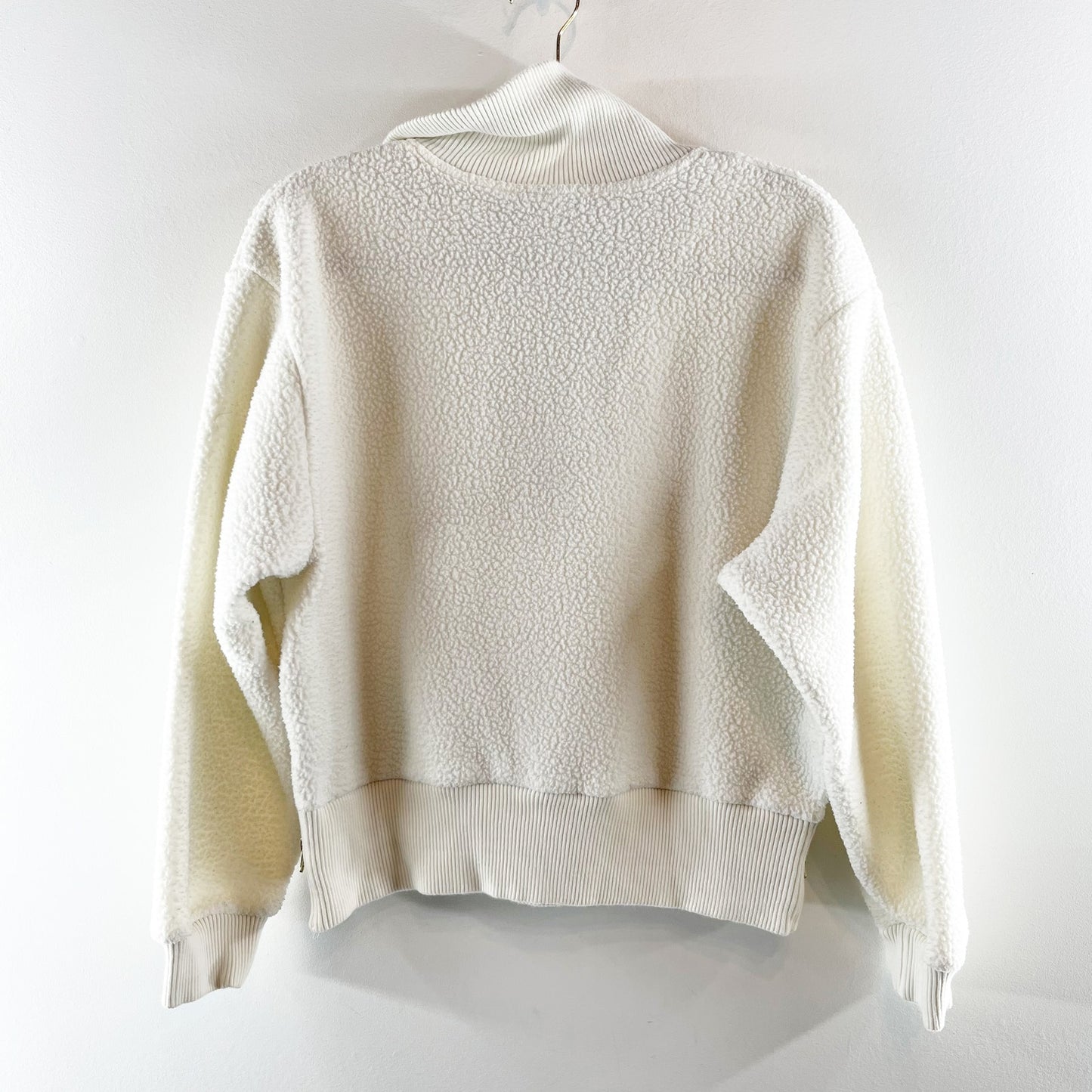 Varley Roselle Long Sleeve Pullover Half Zip Fleece Sweatshirt Cream Small