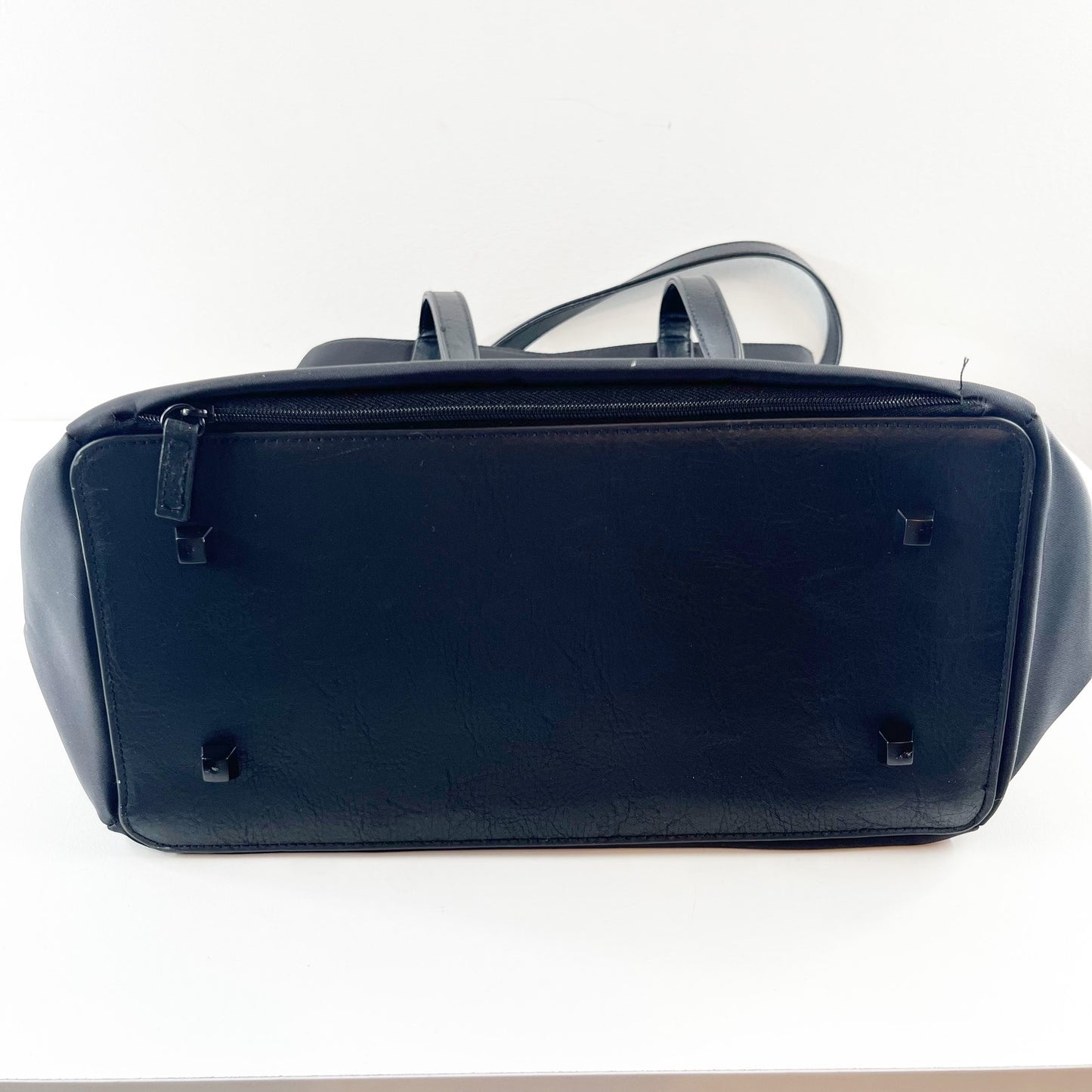 Beis The Commuter Tate Leather Nylon Bag Black