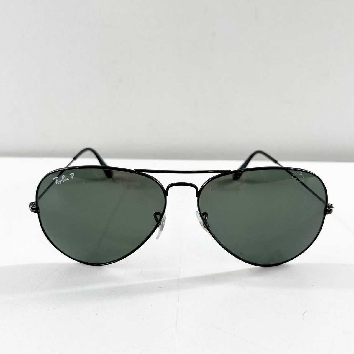 Ray-Ban Metal Frame Aviator Sunglasses Black Unisex Polarized
