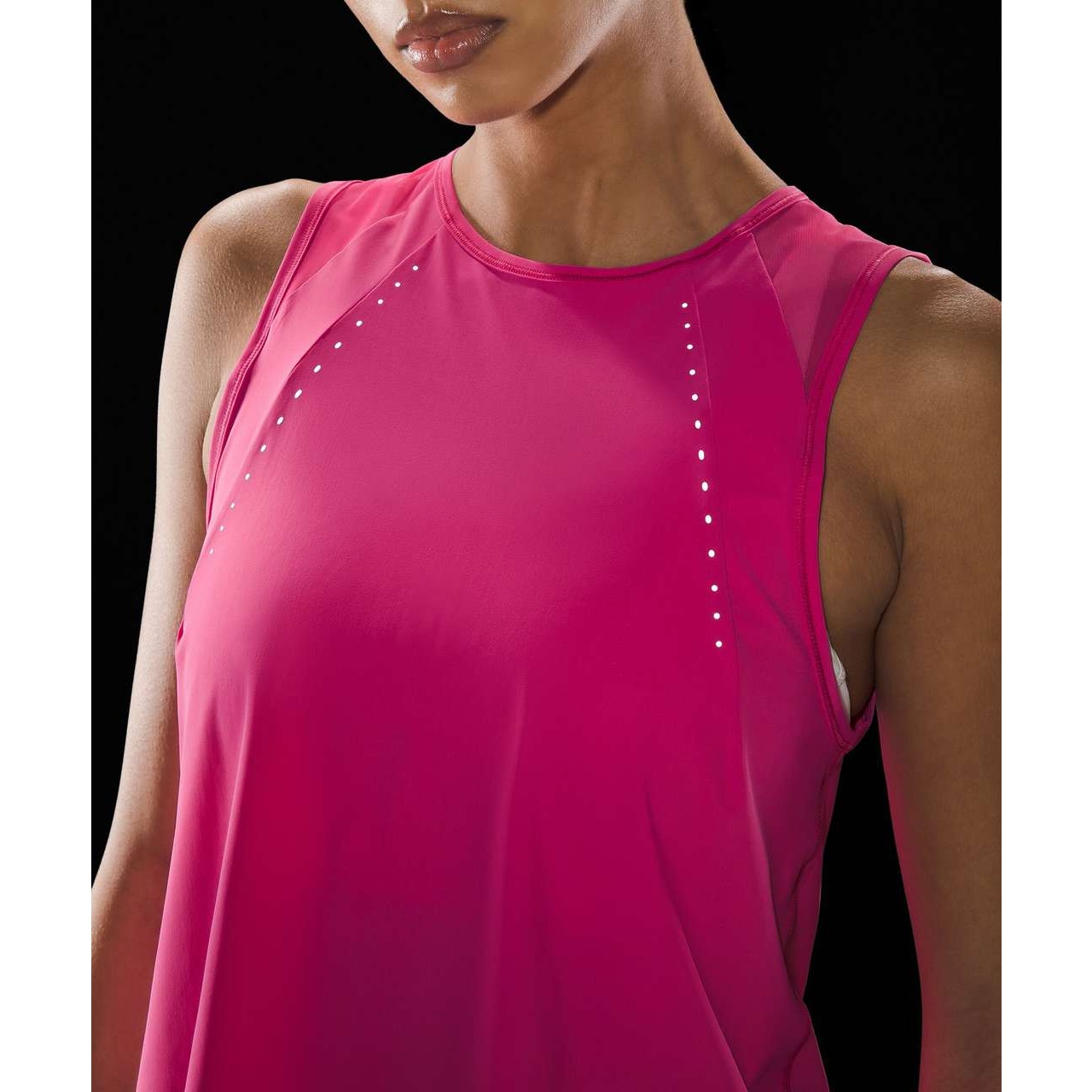 Lululemon Athletica Sculpt Mesh Panel Crop Tank Top w/ Reflective Sonic Pink 2