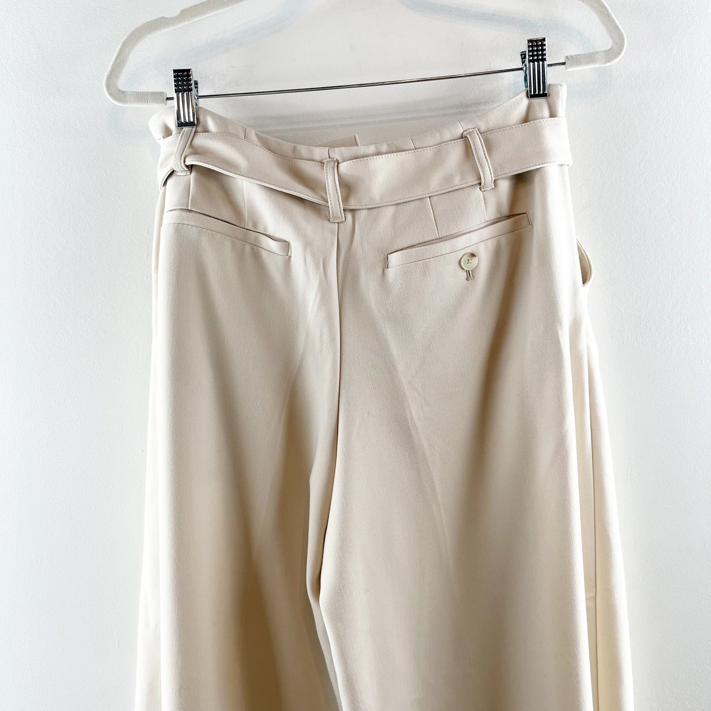 Anthropologie Maeve Wide Leg Tie Waist Culotte Pants in Light Sand Tan 4