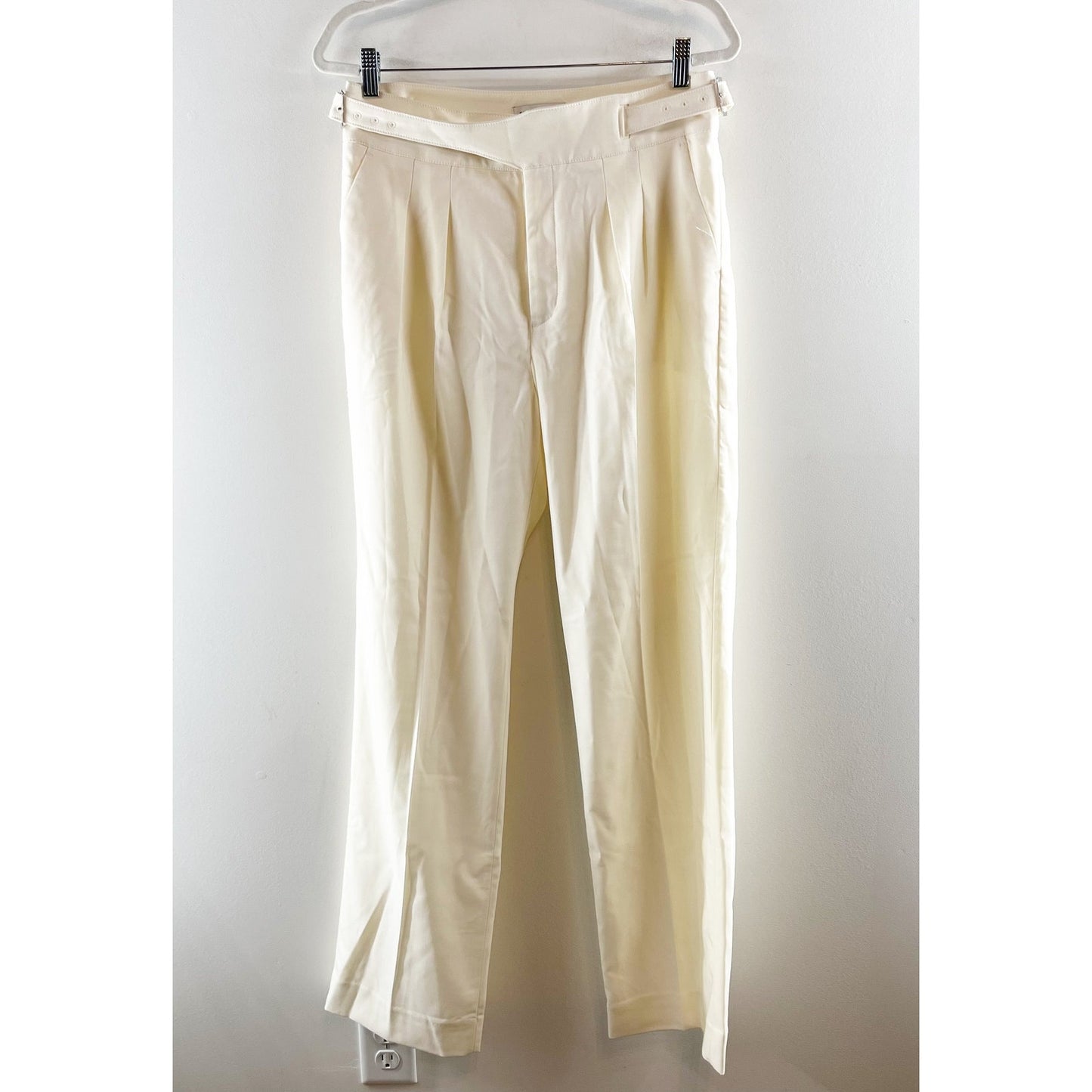 Banana Republic Heritage Explorer High Rise Italian Wool Dress Pants Cream 8