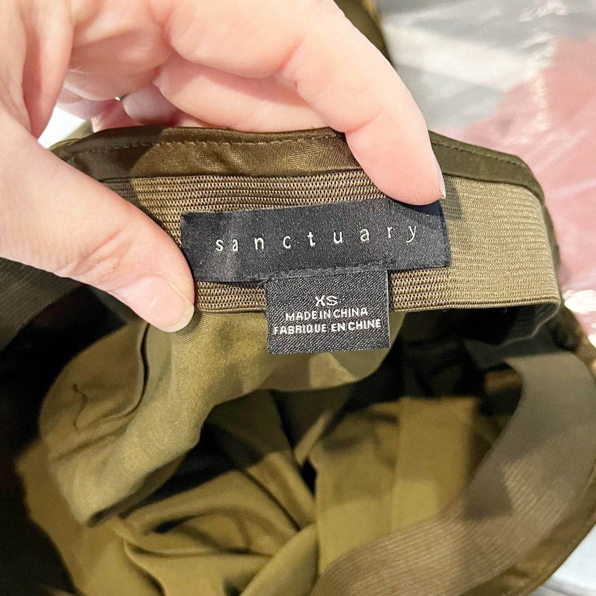 Sanctuary Olive Green Satin Midi Skirt XS