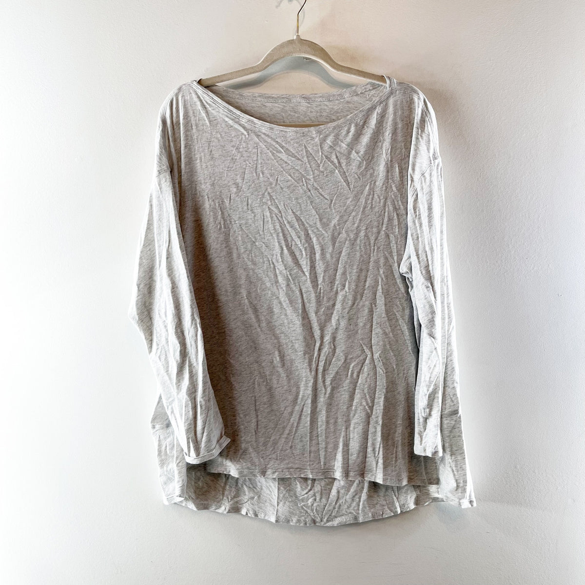 Lululemon Back In Action Long Sleeve Heathered Core Light Grey 14