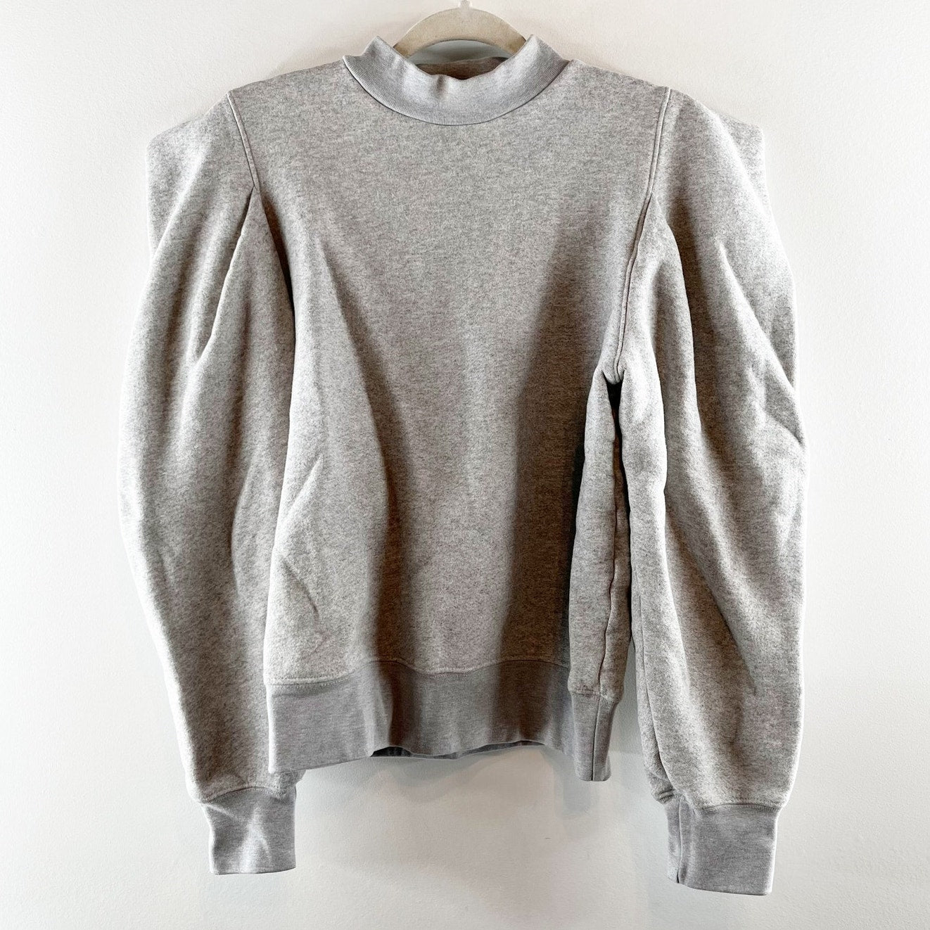 AGOLDE Pullover Gray Sweatshirt Size shops Puff Sleeve Turtleneck