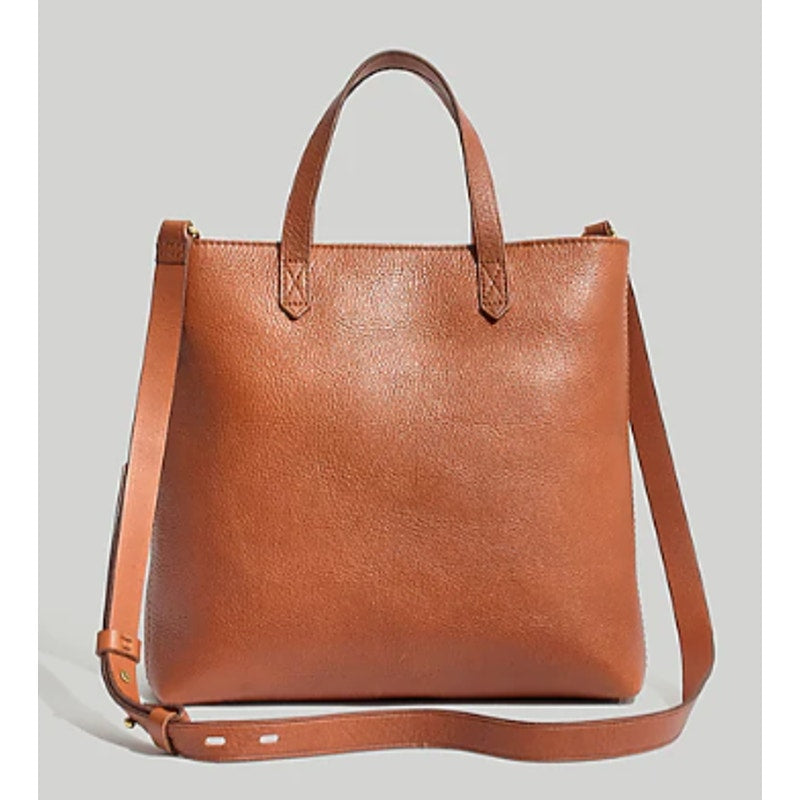 Madewell The Zip-Top Transport Leather Crossbody Bag Brown In English Saddle