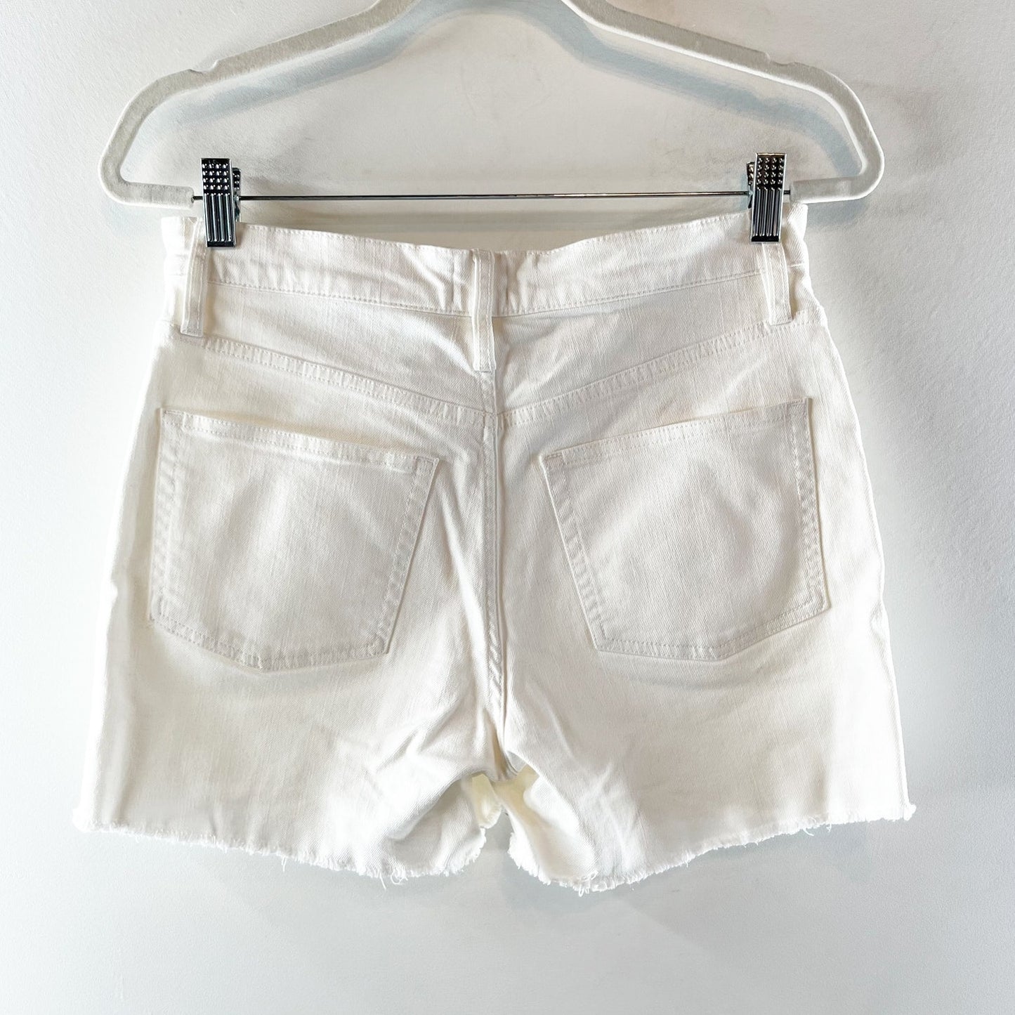 J. Crew High Rise Button Fly Cutoff Jean Denim Shorts White 27