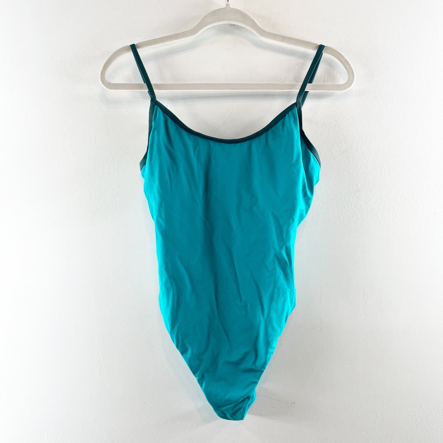 Andie Swim Bells Contrast Binding One Piece Swimsuit Cyan Green Teal Medium