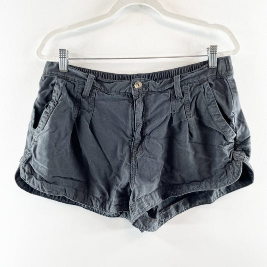 Aerie Stonewash Linen Blend Shorts Washed Black Gray Large