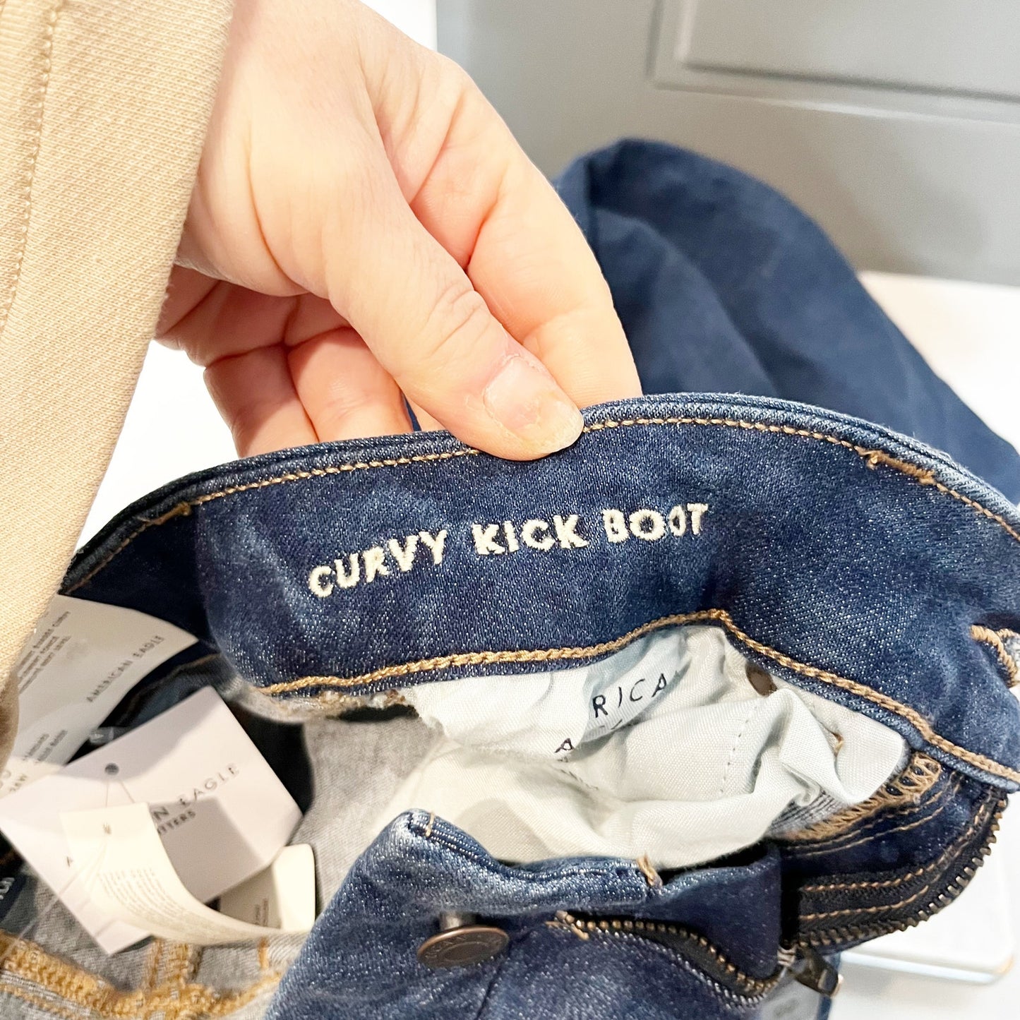 American Eagle Curvy Kick Boot Cut Jeans Blue 00