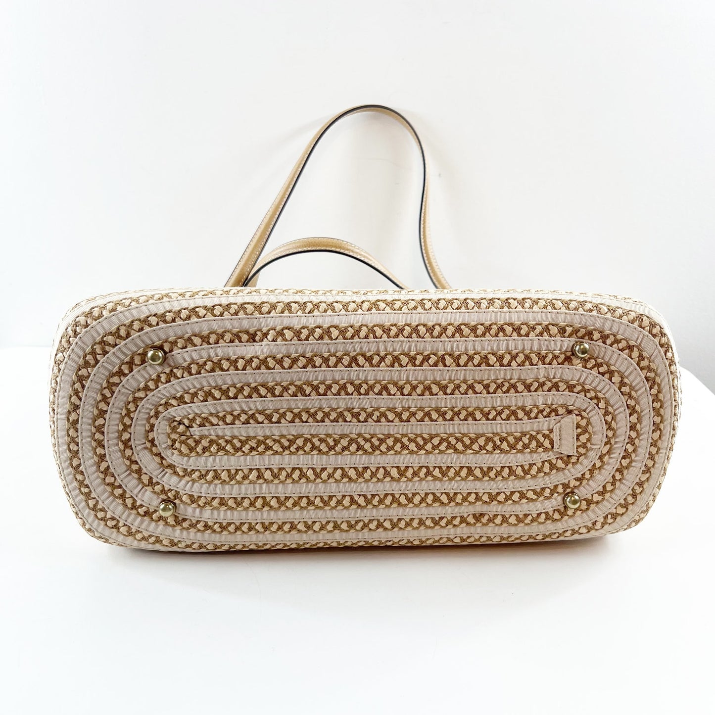 Eric Javits Squishee Isla Straw Bag Peanut Beige Tan