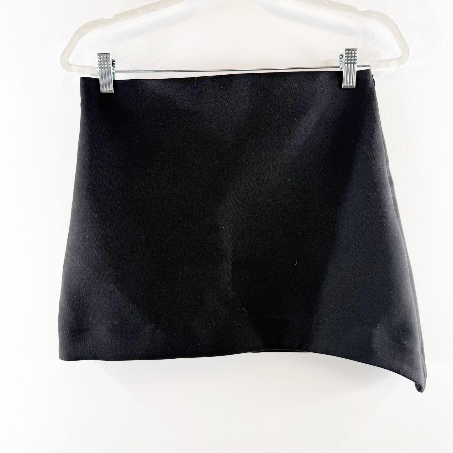 ZARA Asymmetrical Hem Mini Skirt Black Medium