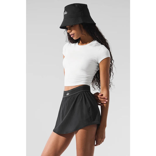 Alo Alosoft Crop Finesse Short Sleeve Tee Shirt Top White Small