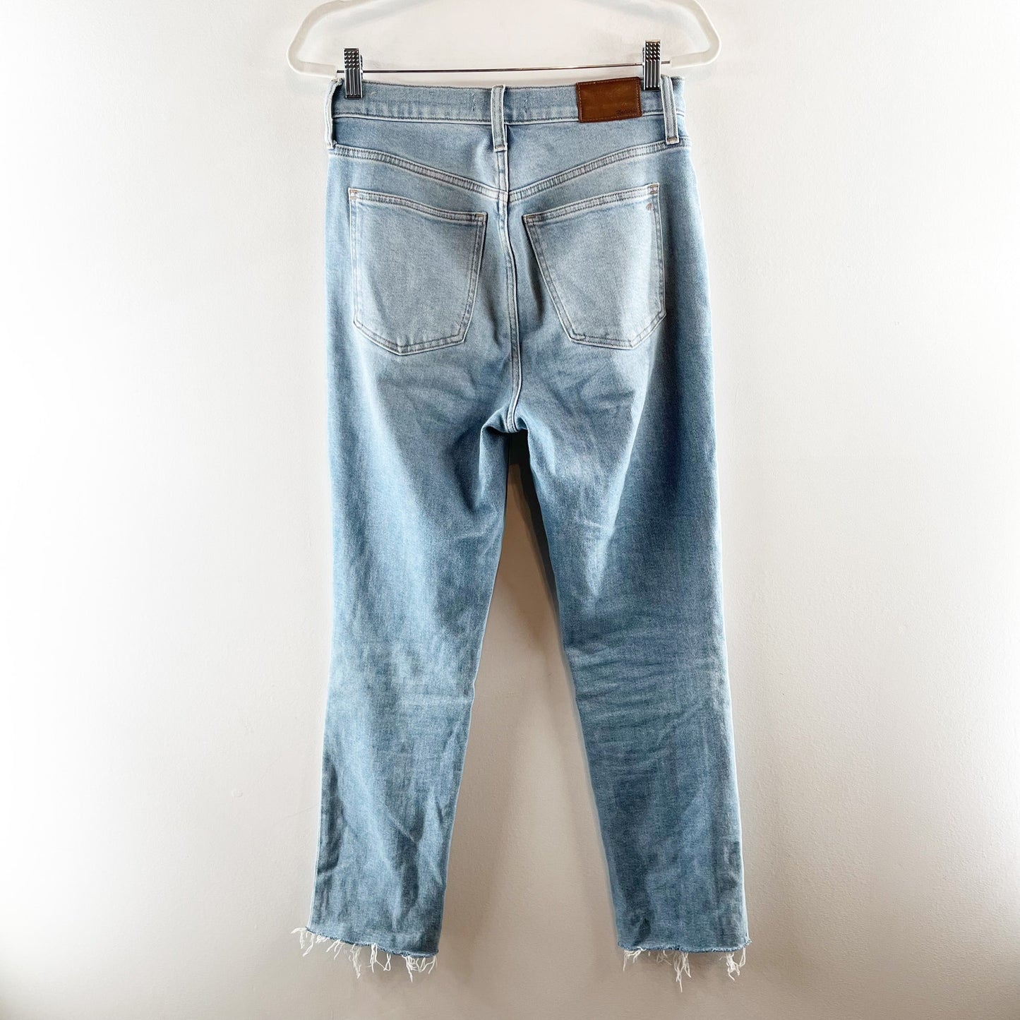 Madewell High Rise Perfect Vintage Straight Leg Jeans Raw Hem Blue 27