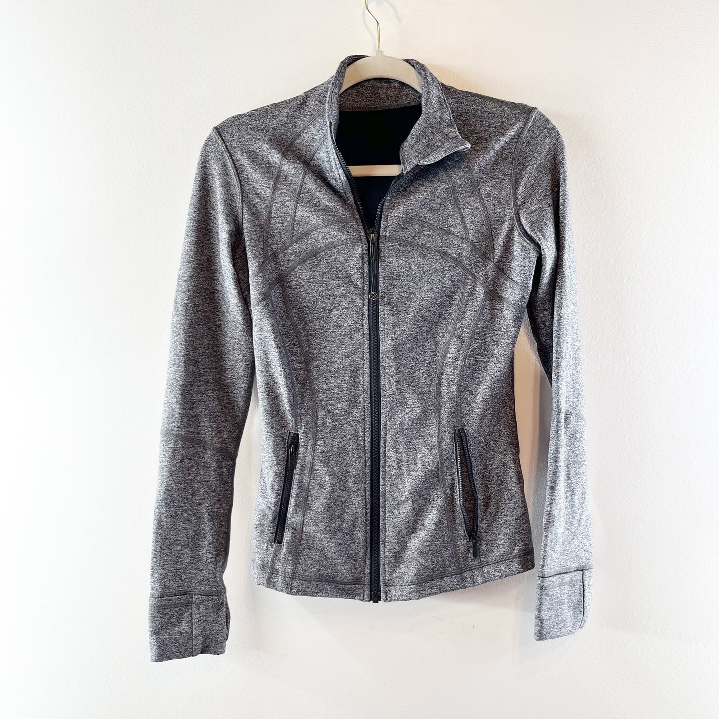 Lululemon Define Full Zip Long Sleeve Jacket Heathered Black Gray 6