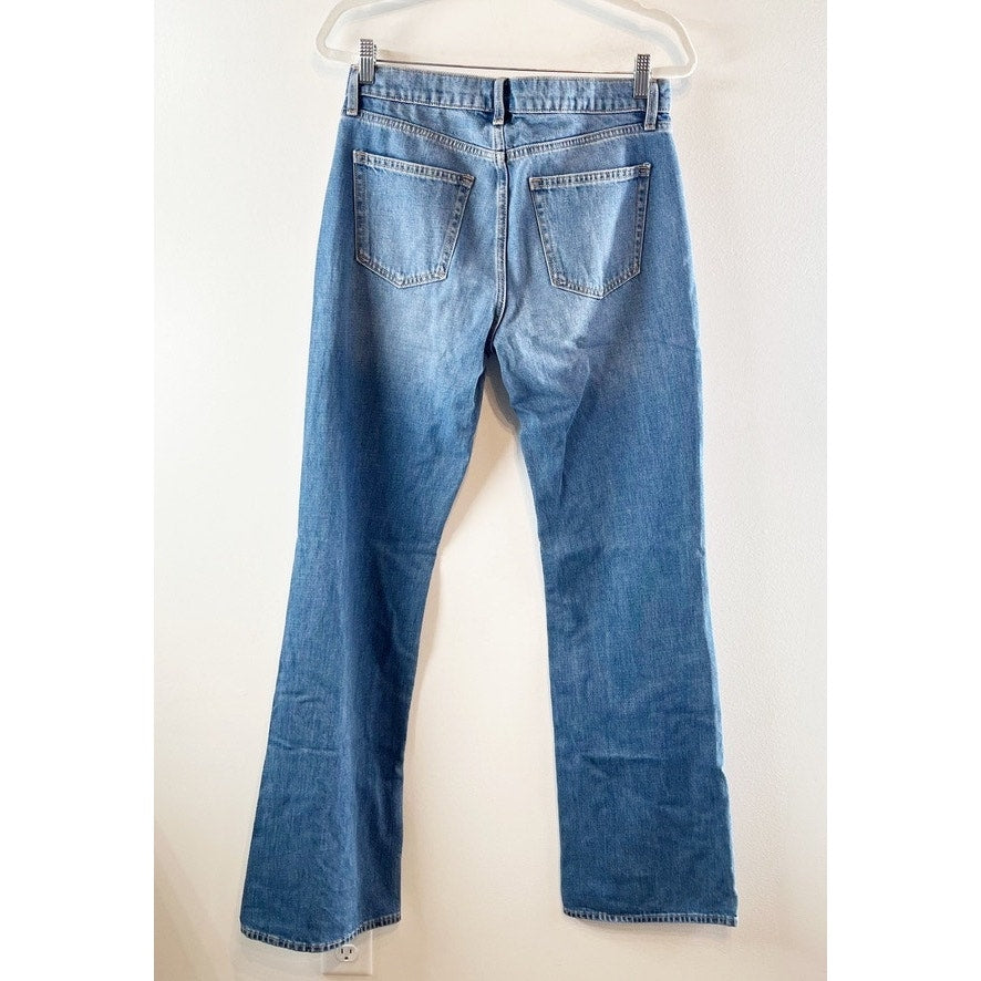 GAP Mid Rise Rigid Relaxed Flare Jeans Blue Light Indigo 6 Long Tall