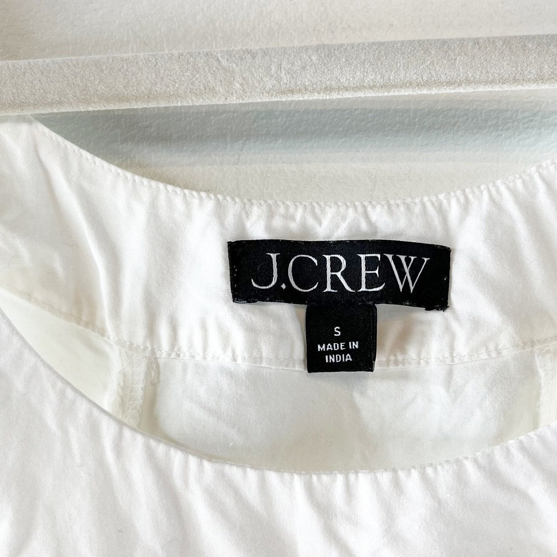 J.Crew Scoopneck Shift Dress in Cotton Poplin White Small