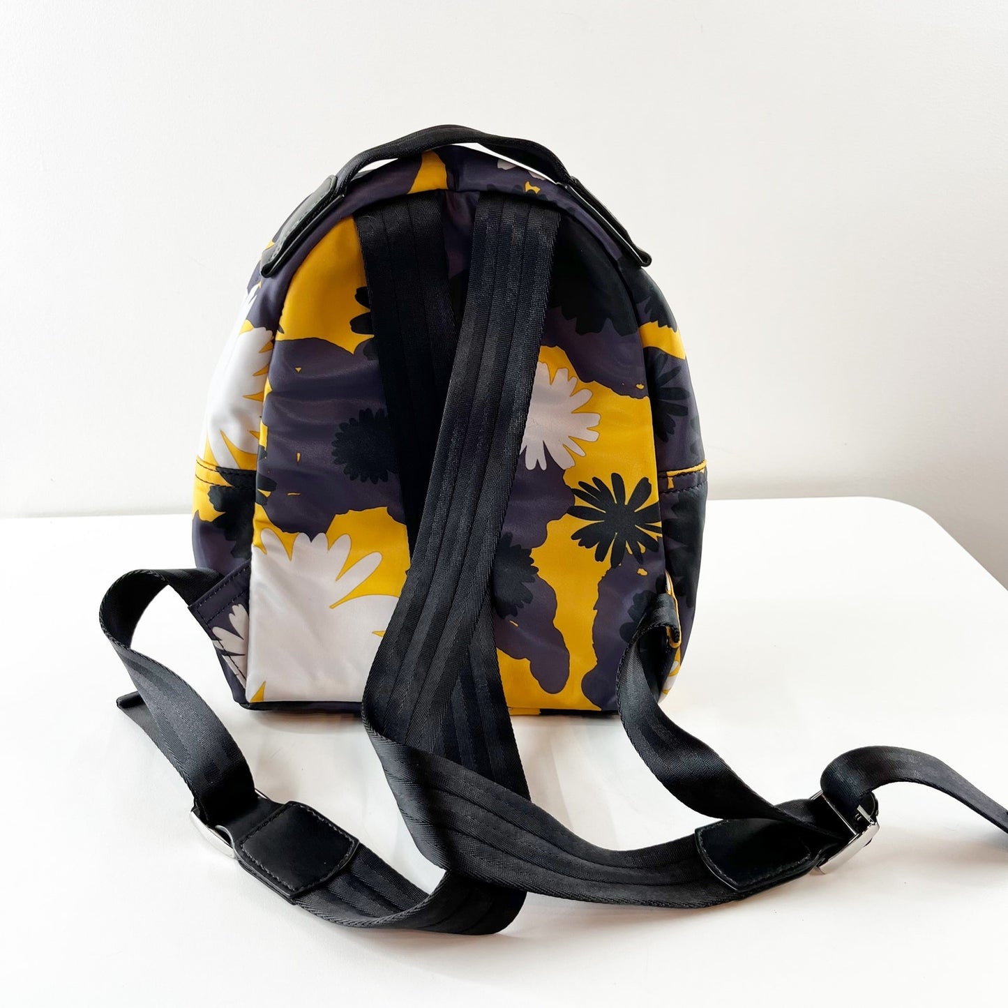 Marc Jacobs Nylon Varsity Pom Pom Backpack Blue Yellow