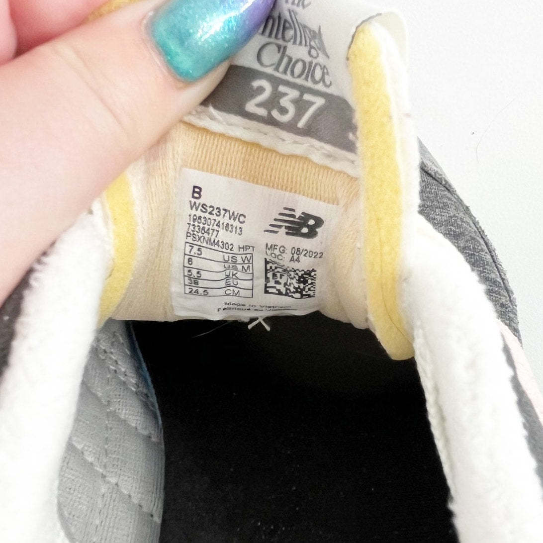 New Balance 237 Casual Lace Up Shoes Sneakers Gray Pink 7.5