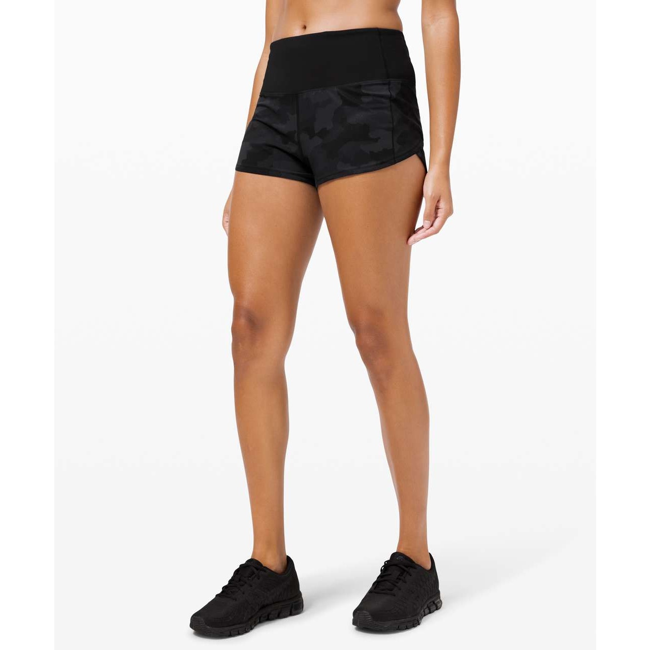 Lululemon Speed Up Short High-Rise 2.5" Heritage 365 Camo Deep Coal Multi Black