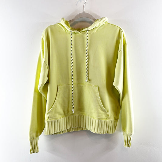 Evereve Neon Pullover Hoodie Sweatshirt Cotton Green Small