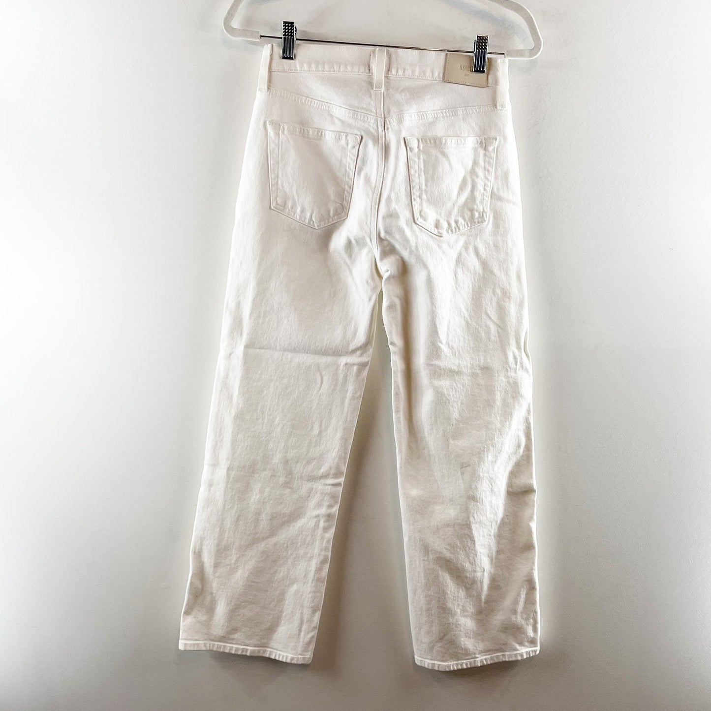 Edwin Marli Ankle High Rise Wide Leg Jeans Eggshell White 25