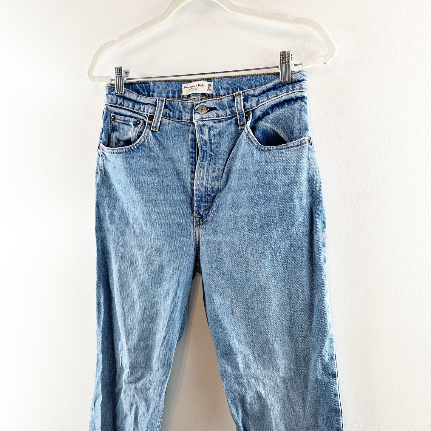 Abercrombie & Fitch 90's Straight Ultra High Rise Jeans Blue 6 Long