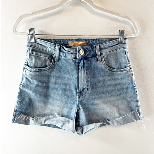 Kut From The Kloth Jane Mid Rise Cuffed Hem Jean Denim Shorts Blue 0