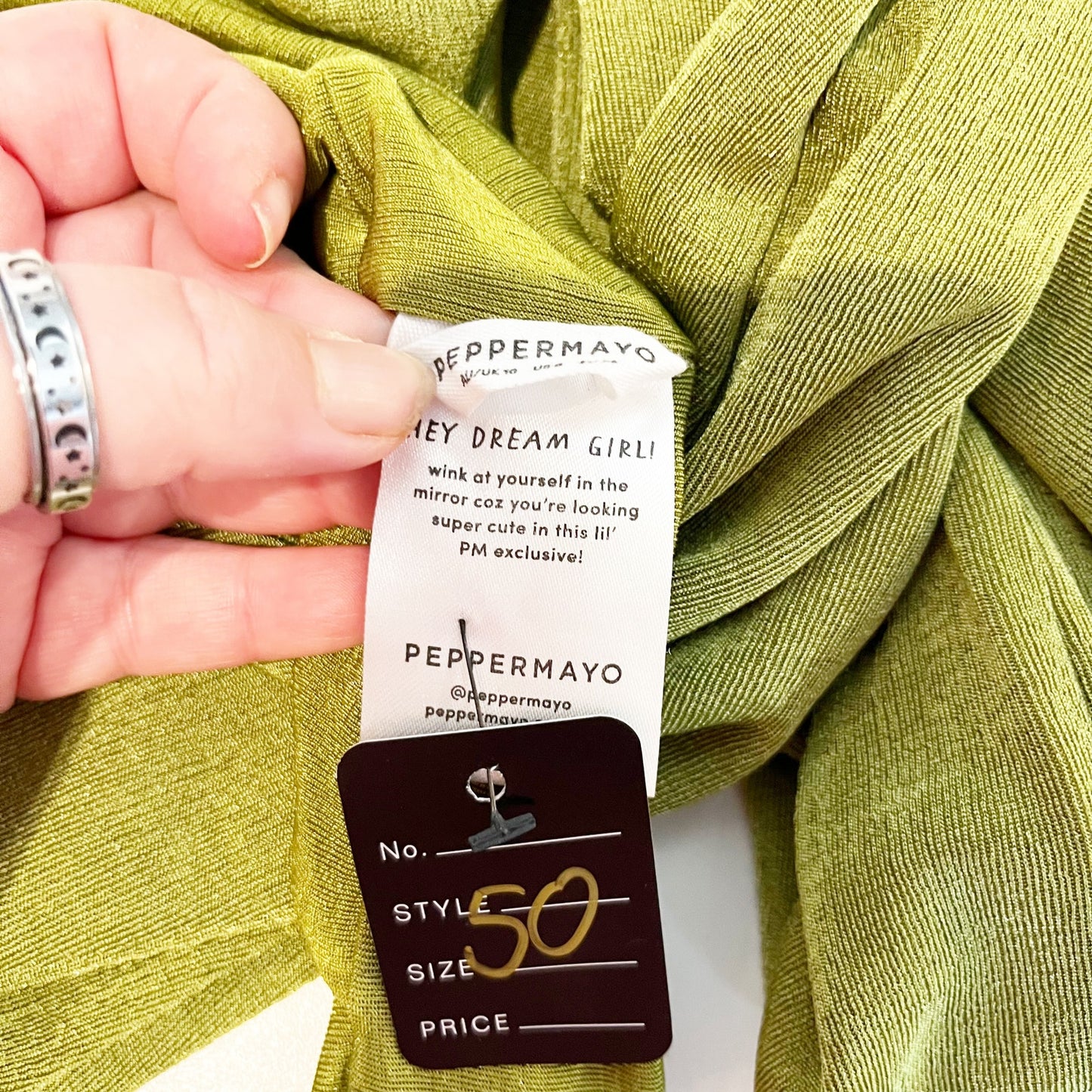 Peppermayo Wrap Tie Crop Bra Top and High Rise Flare Pants Matching Set Green 6