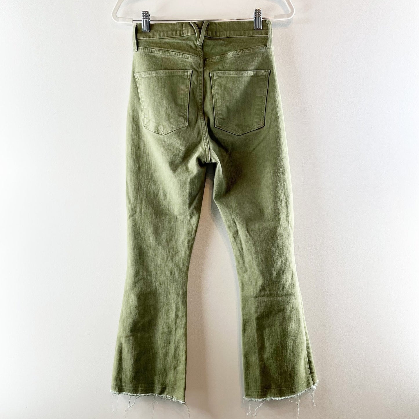 Veronica Beard Carson High Rise Ankle Flare Jeans Pants Green 27