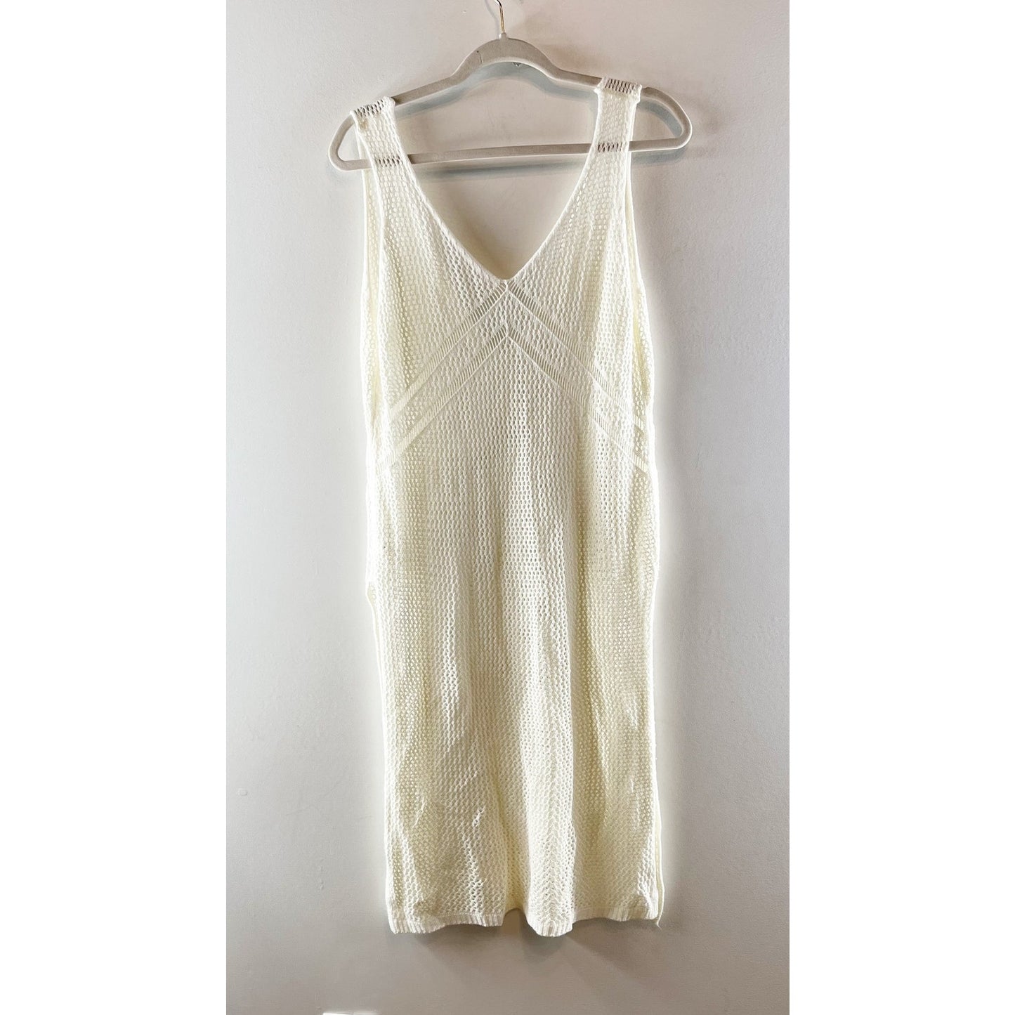 Cupshe Hollow Out Sleeveless Midi Cover Up Dress Cream White Small