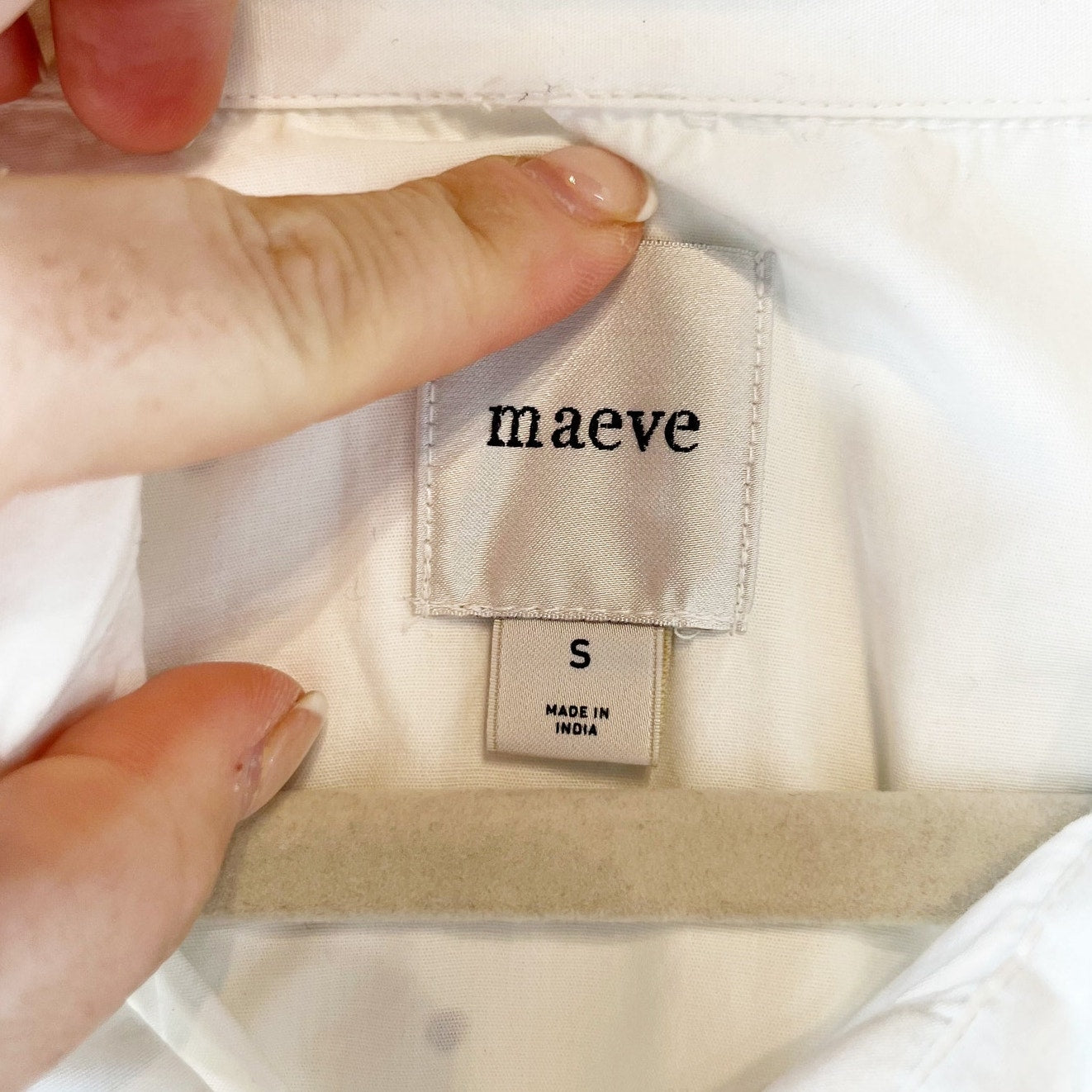 Maeve Anthropologie Patch Pocket Rhinestone Studded Crop Buttondown Shirt White