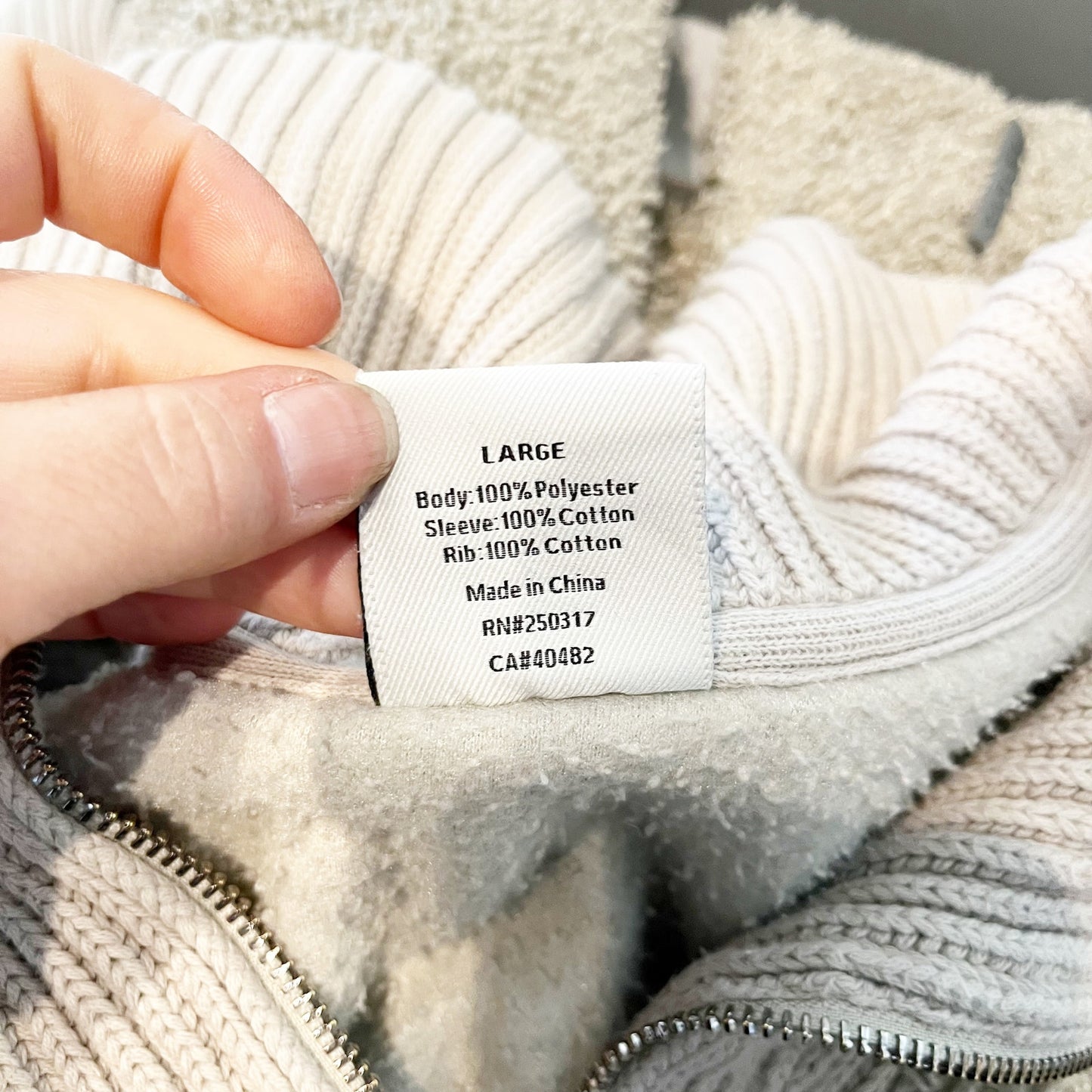 Varley Rogers Sherpa 1/4 Zip Pullover Jacket Sweater Tan Beige Large