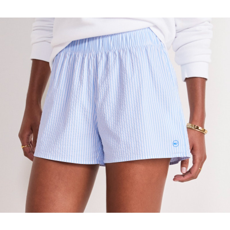 Vineyard Vines Seaside Harbor Seersucker Striped Shorts Blue White Medium