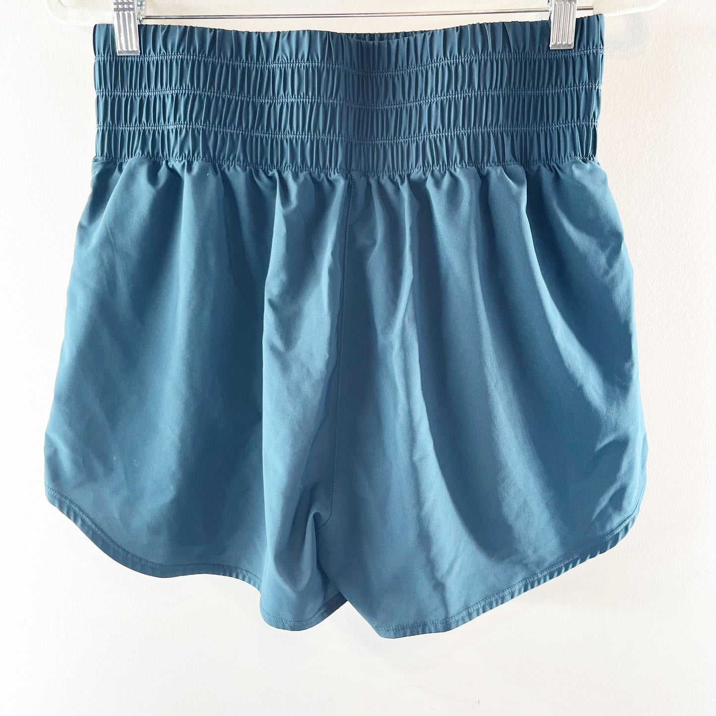 Nike Dri Fit High Rise Lined Running Active Shorts Teal Green Blue Large