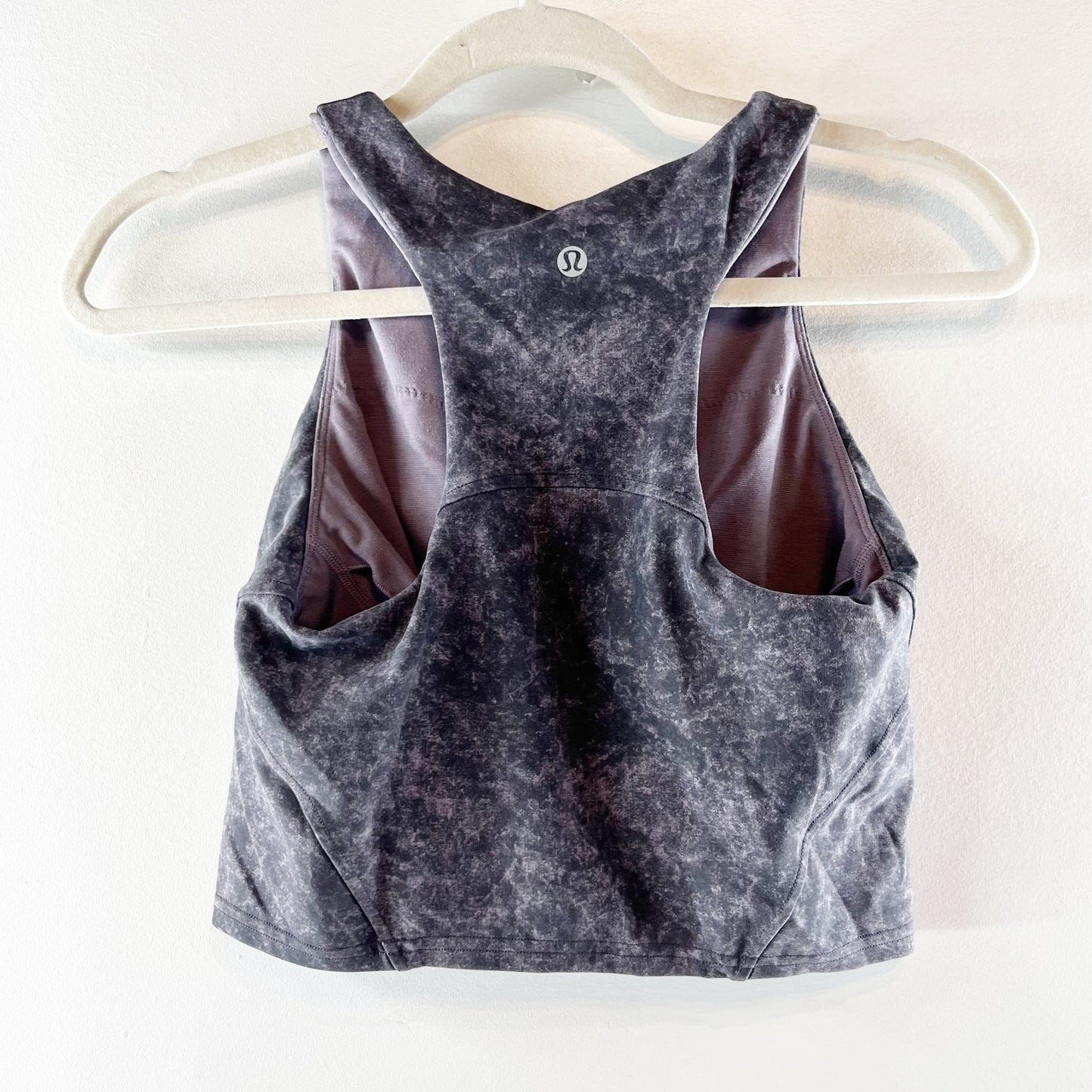 Lululemon Invigorate Training Tank Top Denim Wash Print Dusky Lavender Black 6