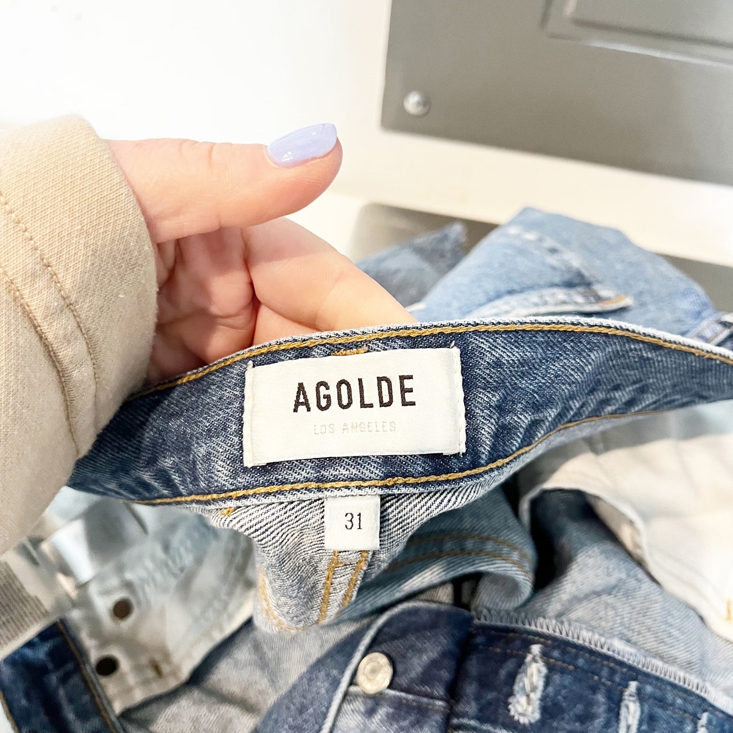 AGOLDE High Rise Parker Cutoff Jean Denim Shorts Blue 31 / 12