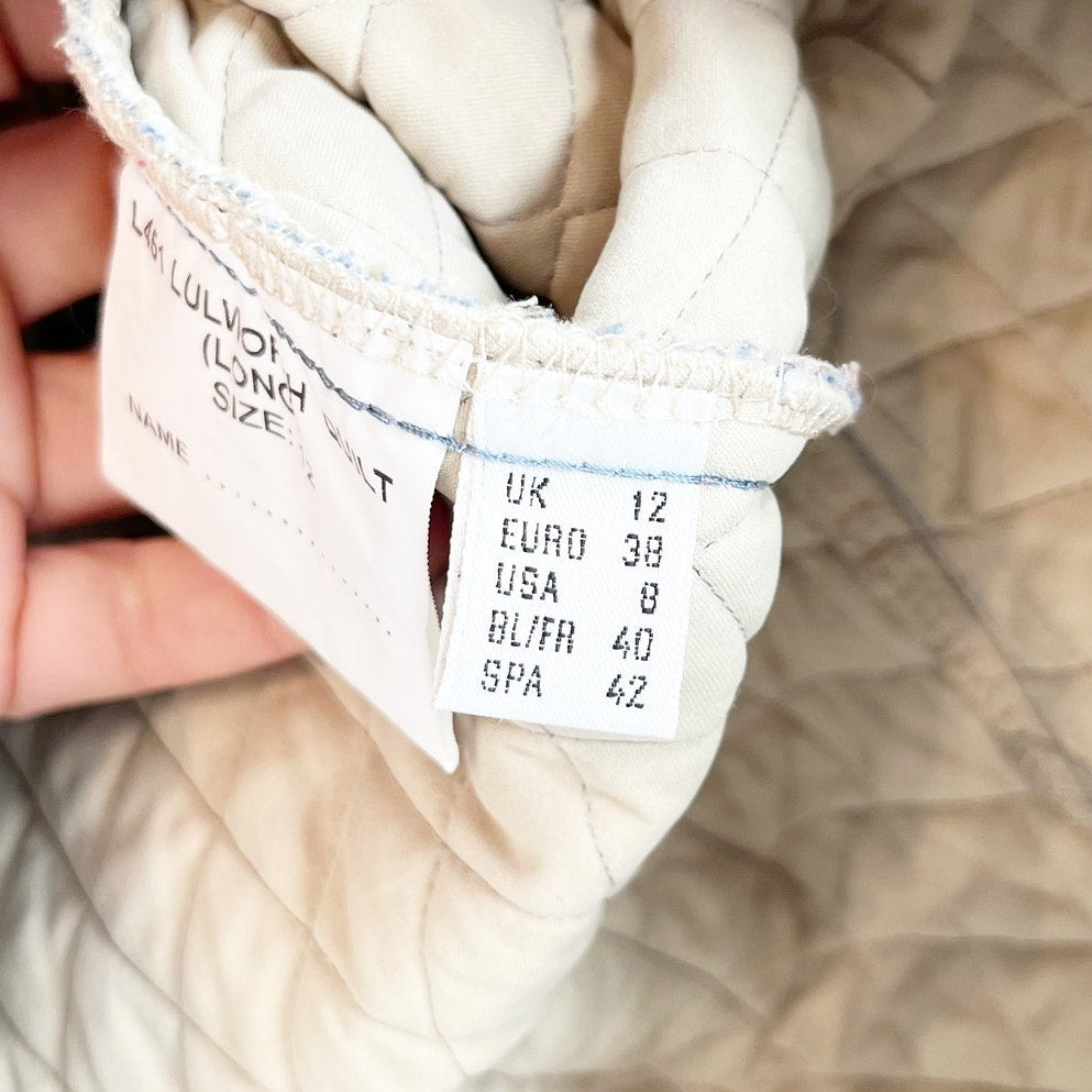 Barbour Lulworth Quilted Long Sleeve Full Zip Jacket Coat Light Blue 8