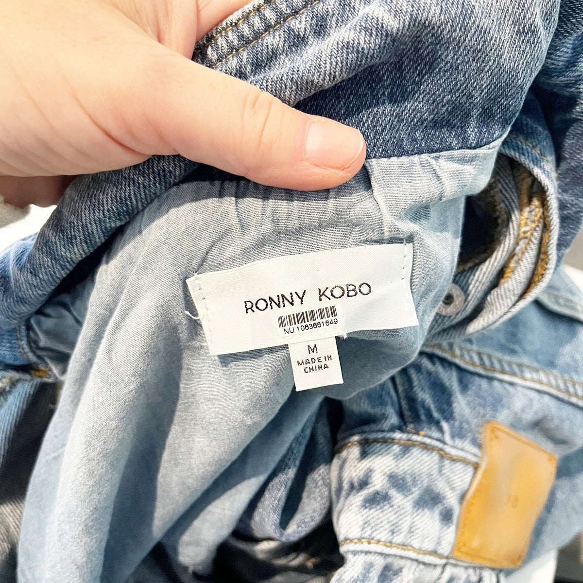 Ronny Kobo Eugene Long Sleeve Denim One Piece Jumpsuit Blue Medium