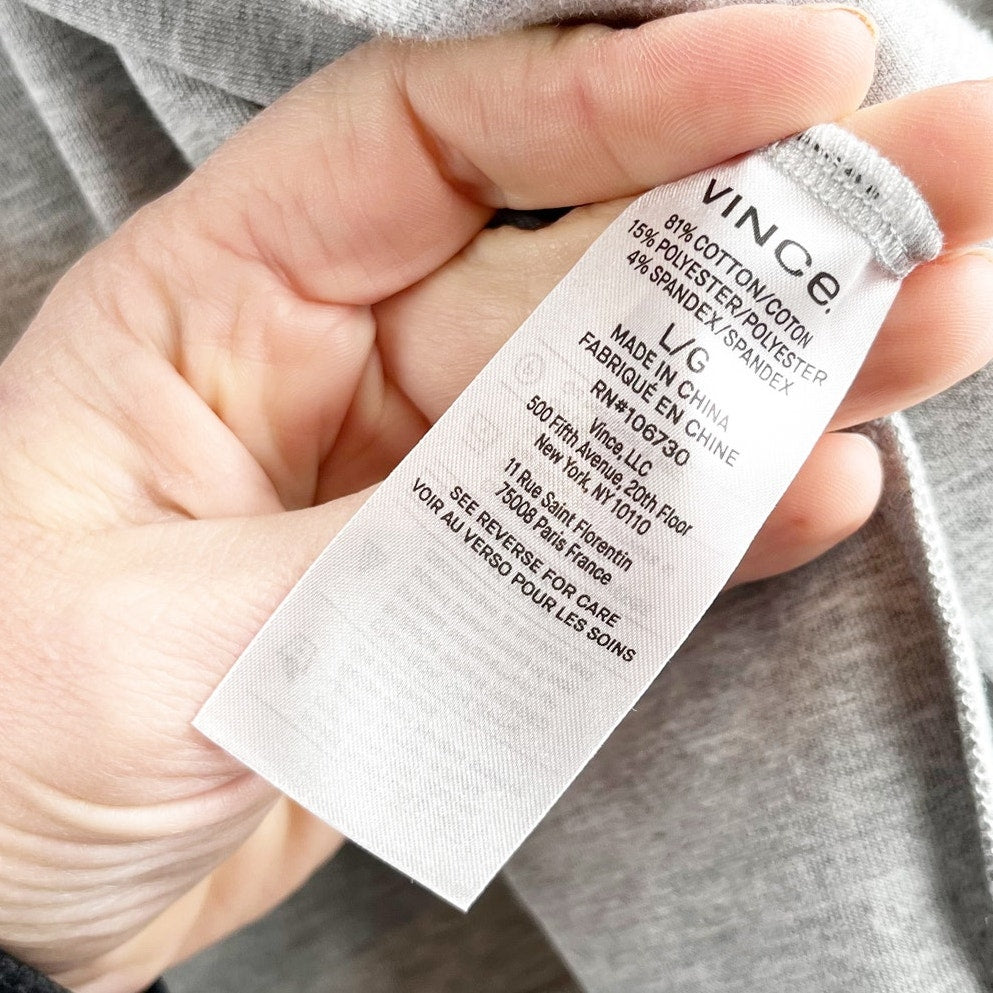 Vince Cropped Long Sleeve Boxy Fit Jacket Shacket Gray Large