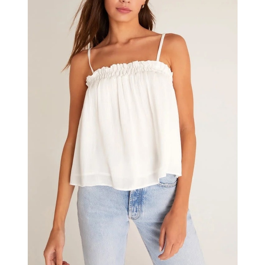 Z Supply Stacey Babydoll Cami Tank Top White Large