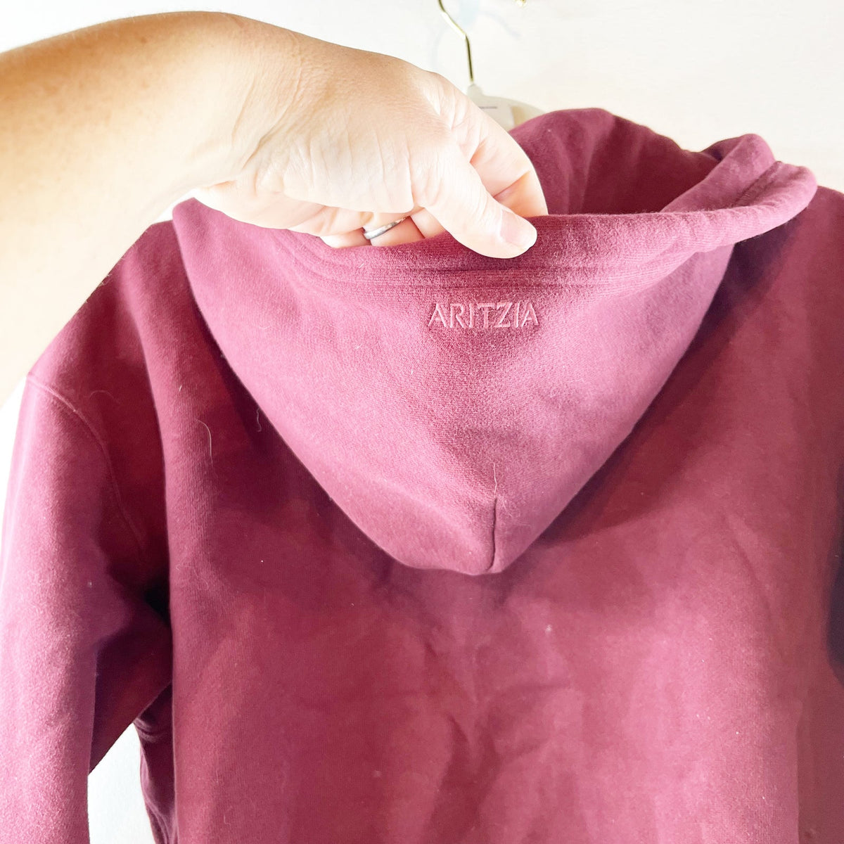 Aritzia Sweatfleece Boyfriend Boxy Full Zip Hoodie Sweatshirt Gala Plum XS